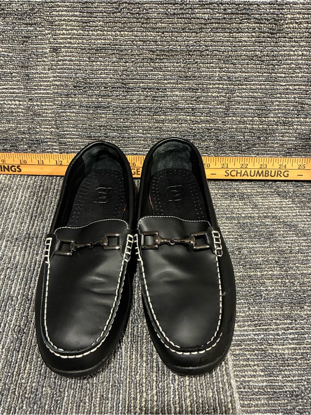 Men'sFootJoy Club Black Slip-On Driving Loafers with Metal Bit Sz 8